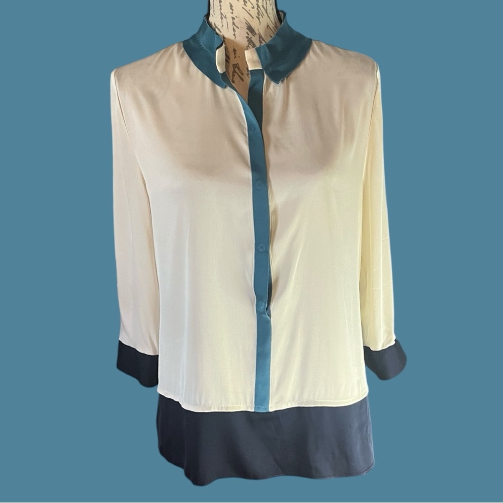 Elie Tahari Exclusively For Nordstrom 100% Silk Blouse Size M